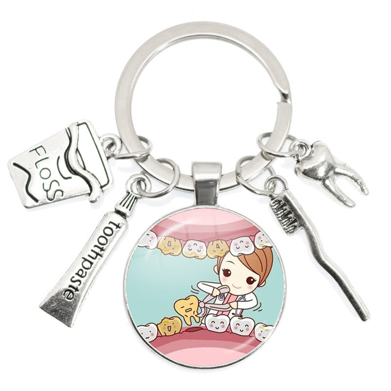 Wholesale Alloy Tooth Shape Keychain
